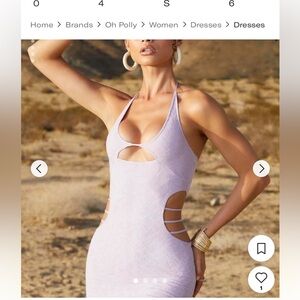 Oh Polly Lilac Cutout Mini Dress